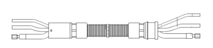DINSE Kombikabel, 25 mm², 1,20 mtr.  passer til ny type Dinse Garniture.